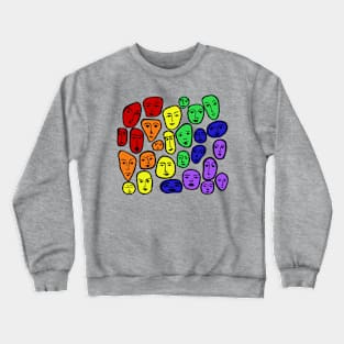 Rainbow Faces Crewneck Sweatshirt